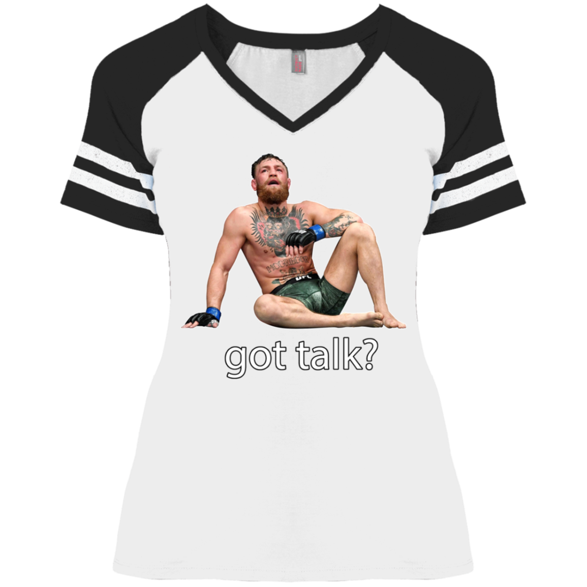 Artichoke Fight Gear Custom Design #10. Got Talk? Ladies' Game V-Neck T-Shirt