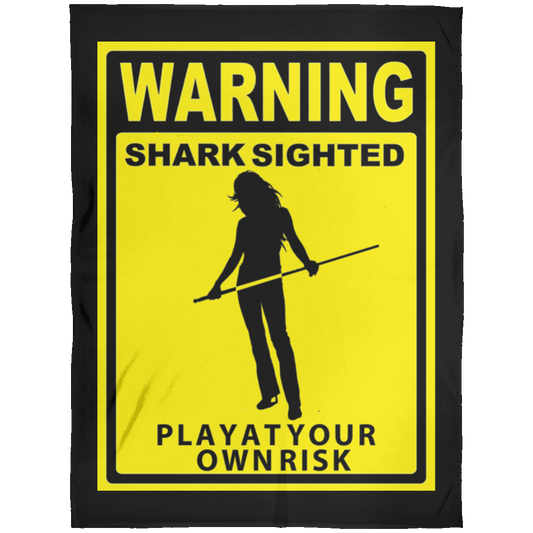 The GHOATS Custom Design. #34 Beware of Sharks. Play at Your Own Risk. (Ladies only version). Fleece Blanket 60x80