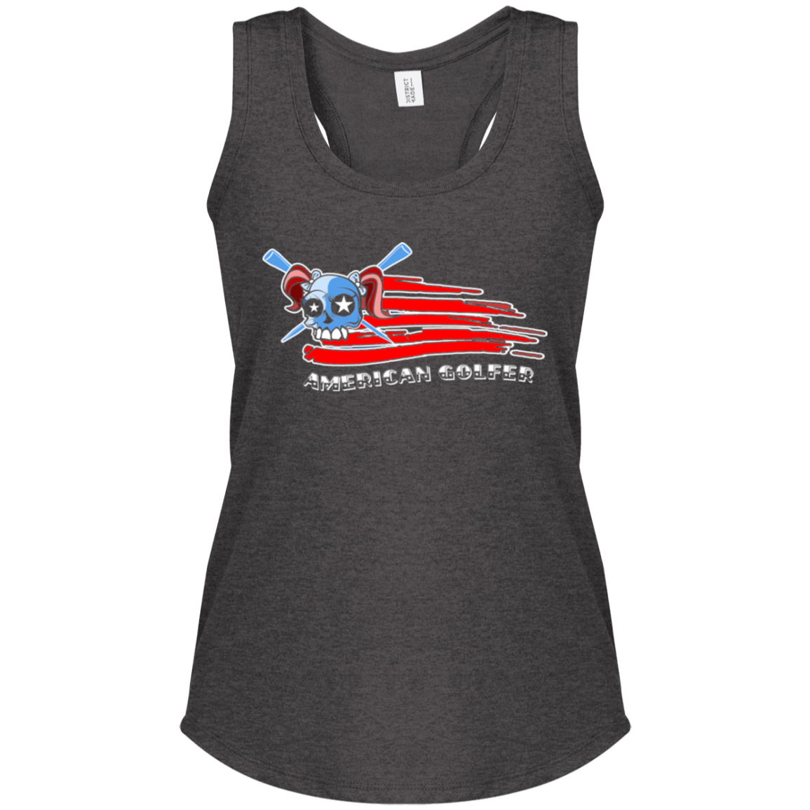 OPG Custom Design #12. American Golfer. Female Edition. Ladies' Perfect Tri Racerback Tank