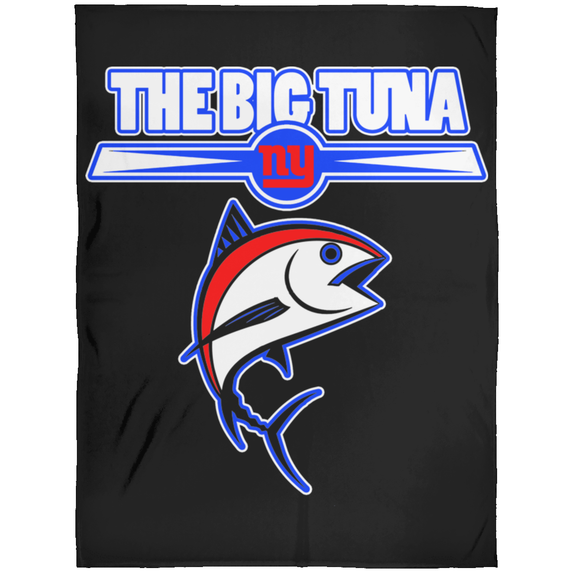 ArtichokeUSA Custom Design. The Big Tuna. Bill Parcell Tribute. NY Giants Fan Art. Fleece Blanket 60x80
