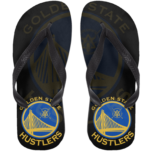The GHOATS Custom Design. #12 GOLDEN STATE HUSTLERS.	Adult Flip Flops