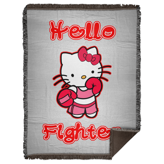 Artichoke Fight Gear Custom Design #13. Hello Fightter. Hello Kitty Parody. MMA.  Woven Blanket - 60x80