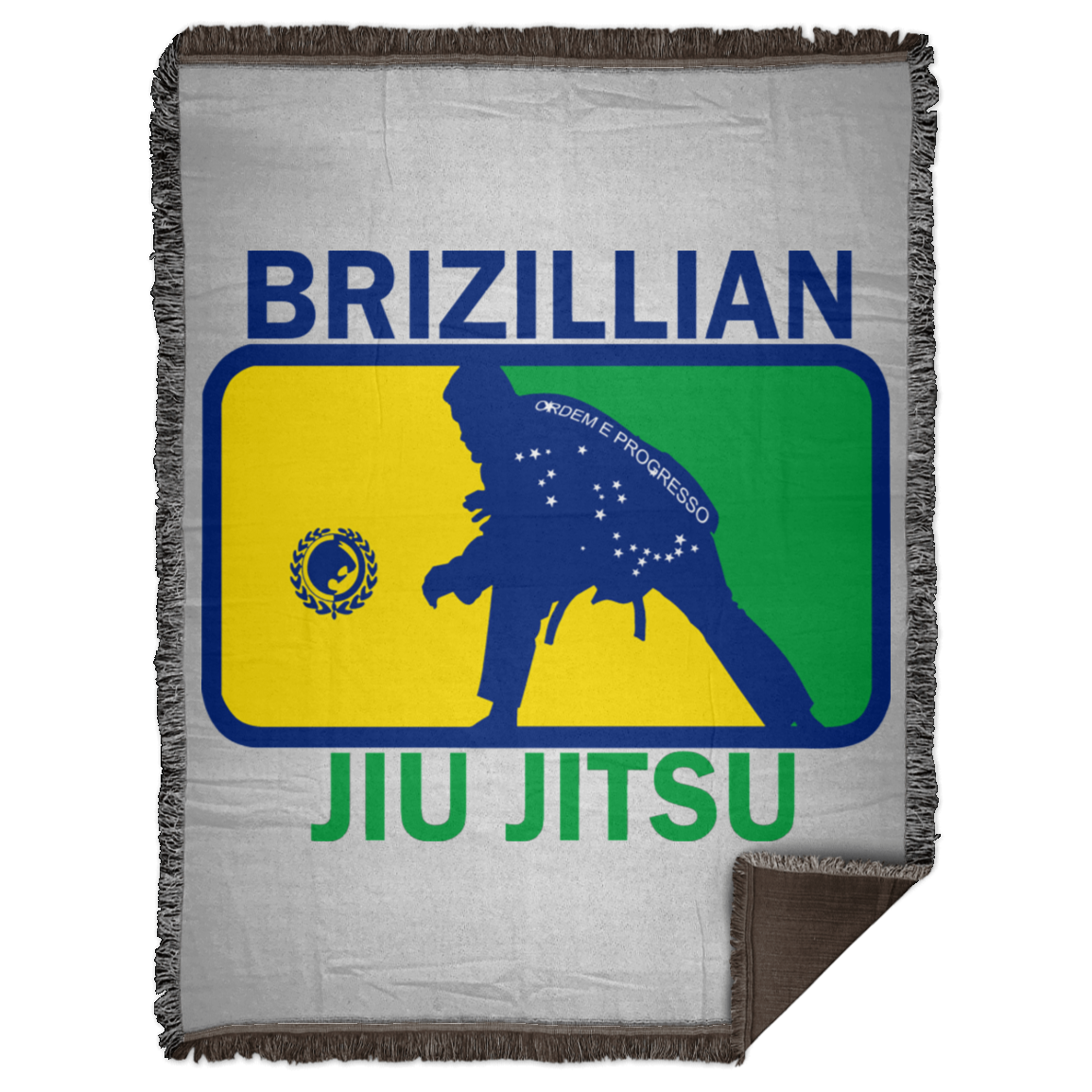 Artichoke Fight Gear Custom Design #5. BJJ MLB Brazil Flag Colors. Parody v2. Woven Blanket - 60x80