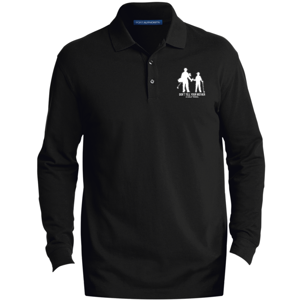 OPG Custom Design #7. Father and Son's First Beer. Don't Tell Your Mother. Men's EZCotton™ Long Sleeve Polo