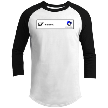 ArtichokeUSA Custom Design. I am a robot. 3/4 Raglan Sleeve Shirt