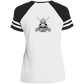 The GHOATS Custom Design #37. Sugar Skull Pool Theme. Ladies' Game V-Neck T-Shirt