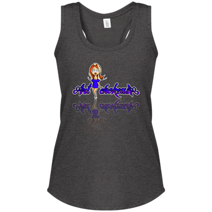 ArtichokeUSA Character and Font Design. Let’s Create Your Own Design Today. Blue Girl. Ladies' Tri Racerback Tank