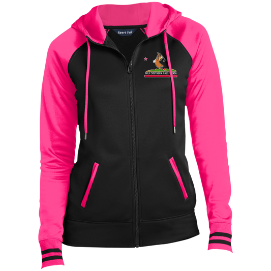 Custom Design #15. Golf Southern California with Yogi Fan Art. Ladies' Sport-Wick® Full-Zip Hooded Jacket