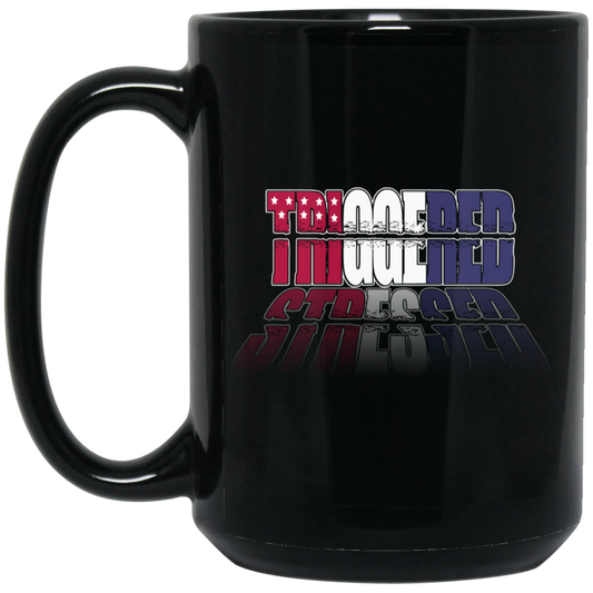 ArtichokeUSA Custom Design. TRIGGERED. STRESSED. Stop the Killing. 15 oz. Black Mug