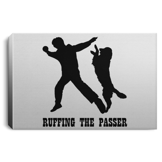 ArtichokeUSA custom design #59. Roughing The Passer. Labrador Edition. Humor. Landscape Canvas .75in Frame