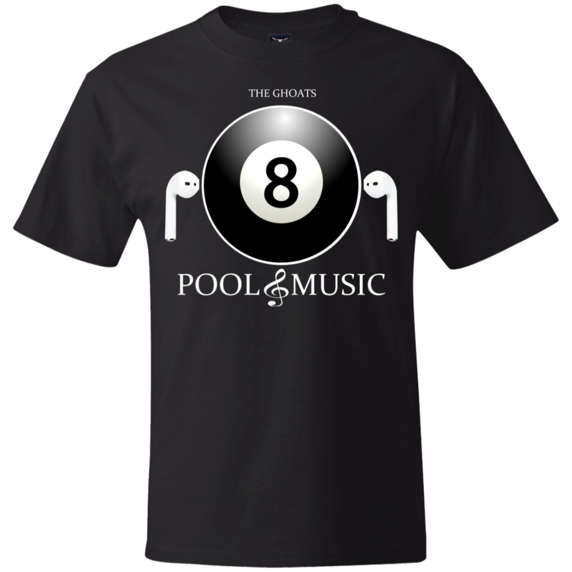 The GHOATS Custom Design. #19 Pool & Music. Heavy Cotton T-Shirt