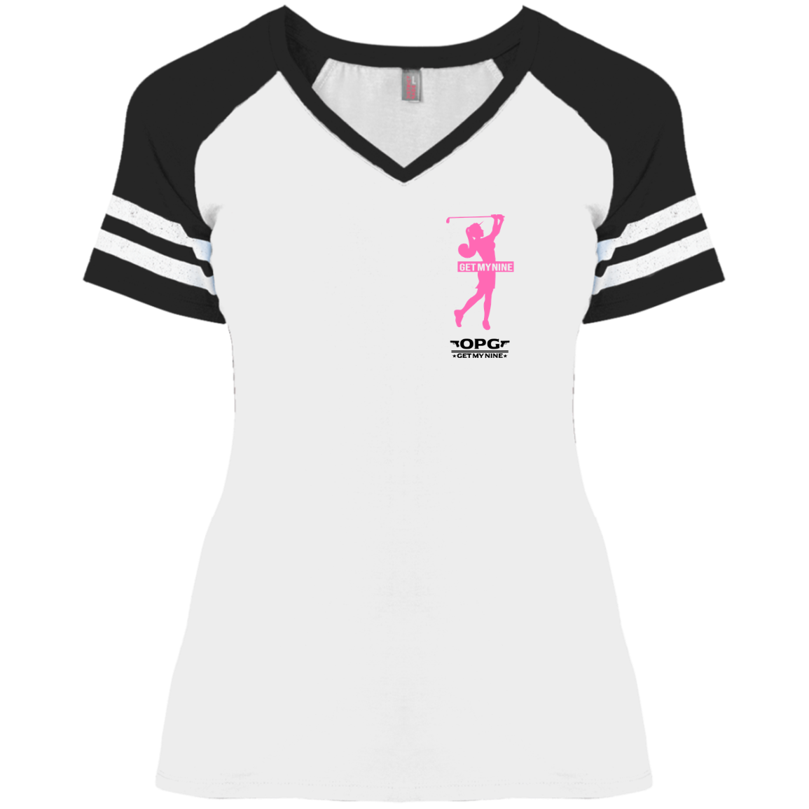 OPG Custom Design #16. Get My Nine. Ladies' Game V-Neck T-Shirt