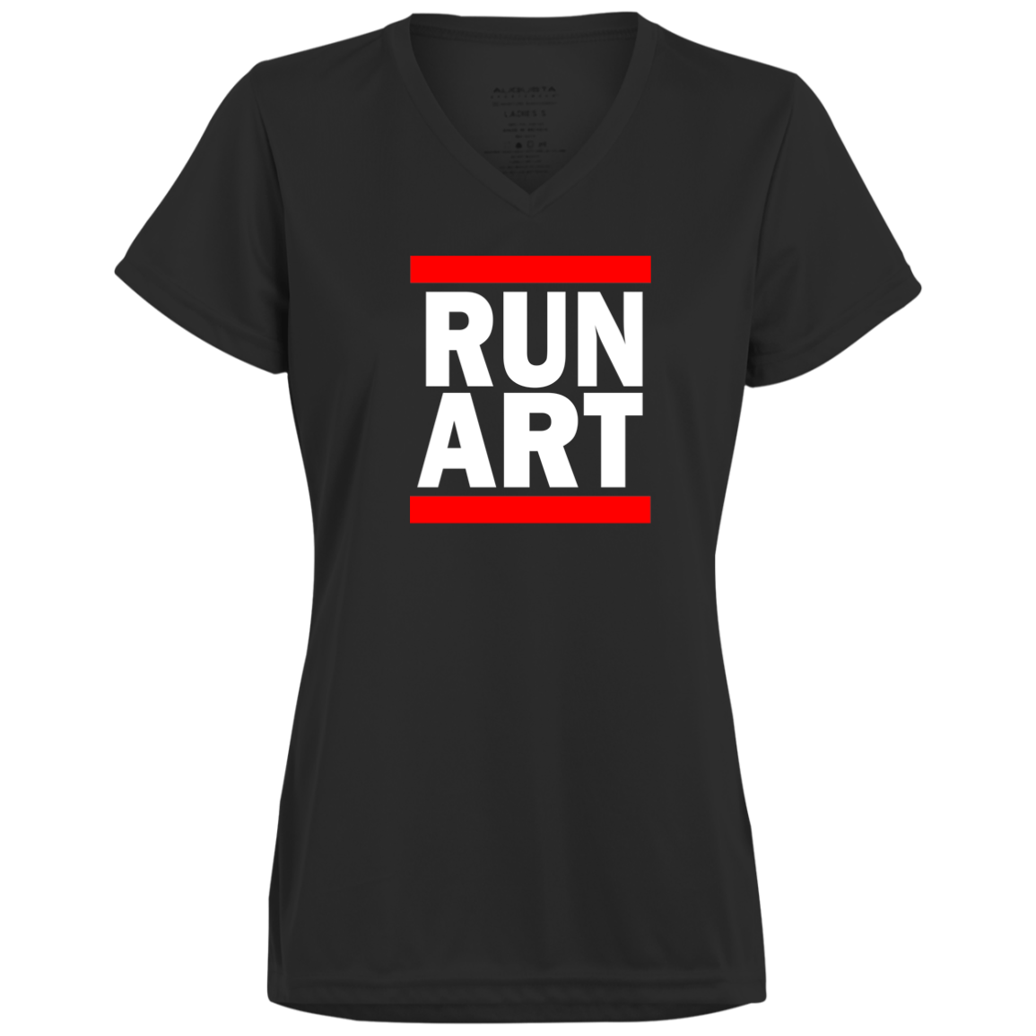 ArtichokeUSA Custom Design. RUN ART. RUN DMC Parody. Ladies’ Moisture-Wicking V-Neck Tee