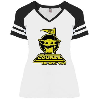 OPG Custom Design #21. May the course be with you. Parody / Fan Art. Ladies' Game V-Neck T-Shirt