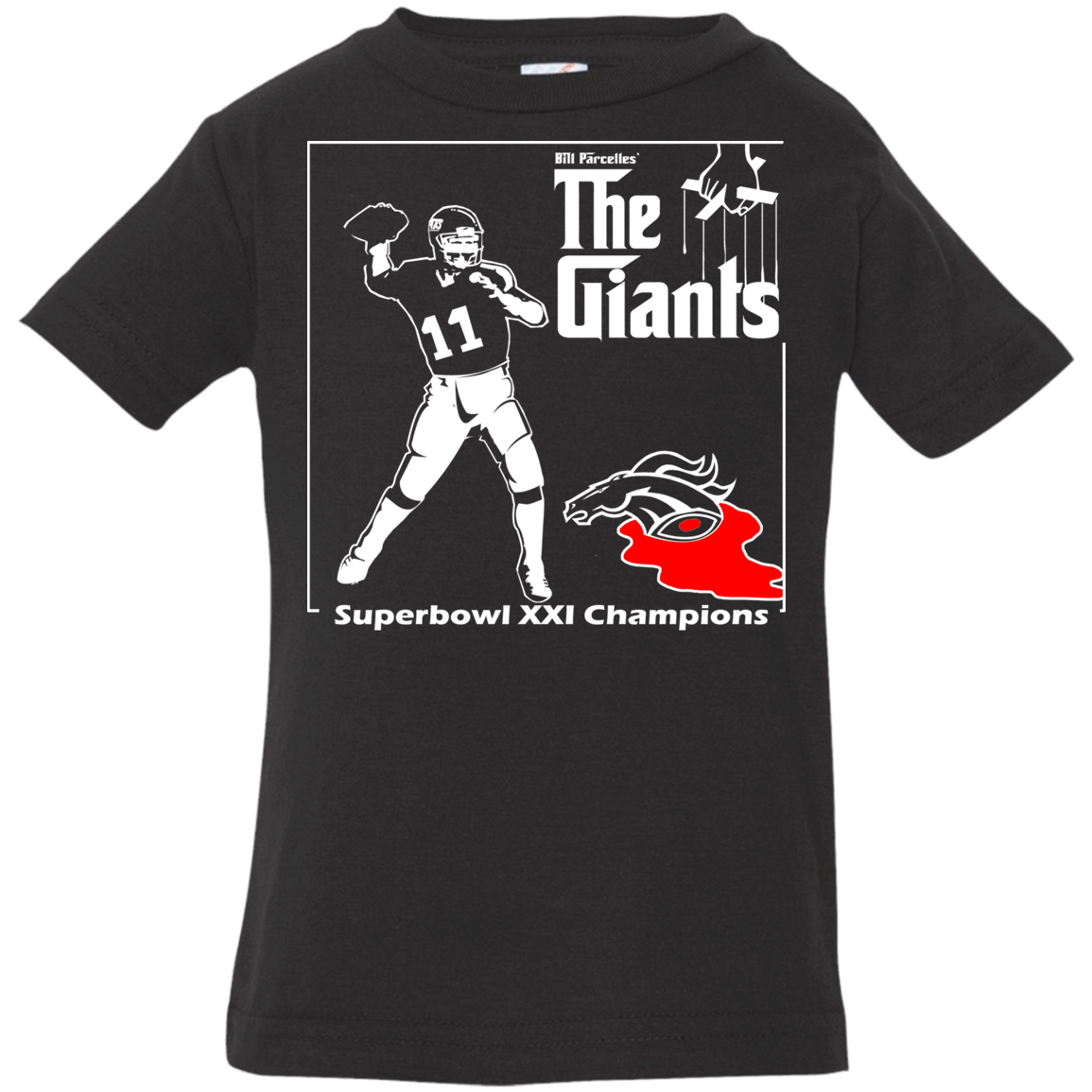 ArtichokeUSA Custom Design. Godfather Simms. NY Giants Superbowl XXI Champions. Fan Art. Infant Jersey T-Shirt