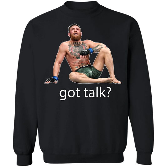Artichoke Fight Gear Custom Design #12. Got Talk? MMA. Crewneck Sweatshirt
