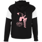 OPG Custom Design #10. Lady on Front / Flag Pole Dancer On Back. Youth Athletic Colorblock Fleece Hoodie