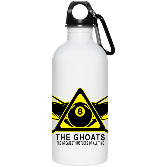The GHOATS custom design #31. Shark Sighted. Male Pool Shark. Shoot At Your Own Risk. Pool / Billiards. 20 oz. Stainless Steel Water Bottle
