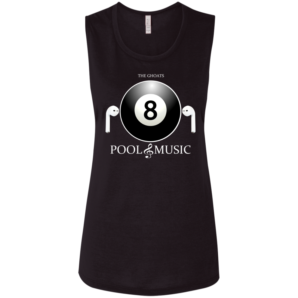The GHOATS Custom Design. #19 Pool & Music. Ladies' Flowy Muscle Tank