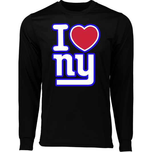 ArtichokeUSA Custom Design. I heart New York Giants. NY Giants Football Fan Art. Long Sleeve Moisture-Wicking Tee