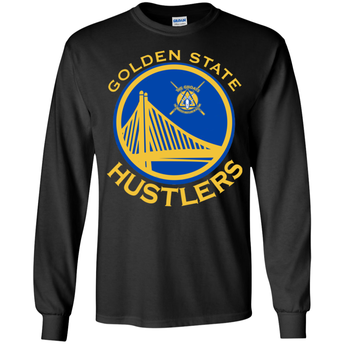 The GHOATS Custom Design. #12 GOLDEN STATE HUSTLERS.	Youth LS T-Shirt