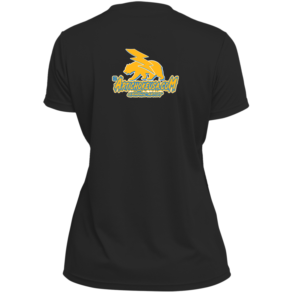 ArtichokeUSA Custom Design. Los Angeles Chargers Fan Art. Ladies’ Moisture-Wicking V-Neck Tee