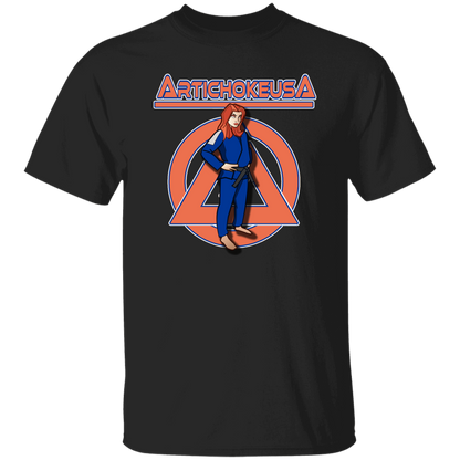ArtichokeUSA Character and Font design. Let's Create Your Own Team Design Today. Amber. 100% Cotton T-Shirt