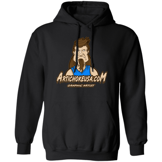 ArtichokeUSA Character and Font design. Let's Create Your Own Team Design Today. Mullet Mike. Basic Pullover Hoodie