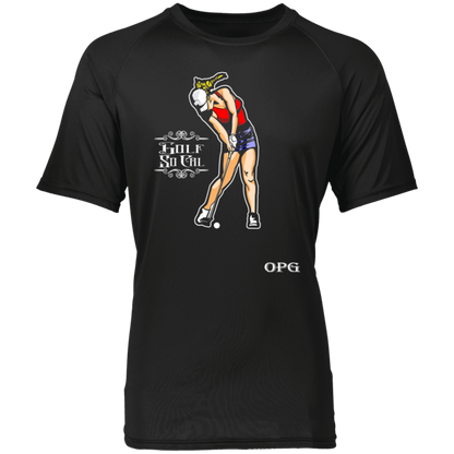 OPG Custom Design #9. Golf So. Cal. Male Version. Raglan Sleeve 100% Polyester T-Shirt