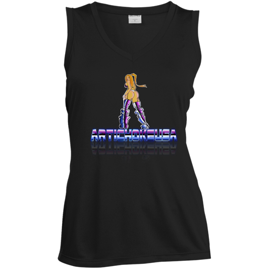 ArtichokeUSA Character and Font design. Let's Create Your Own Team Design Today. Dama de Croma. Ladies' Sleeveless V-Neck