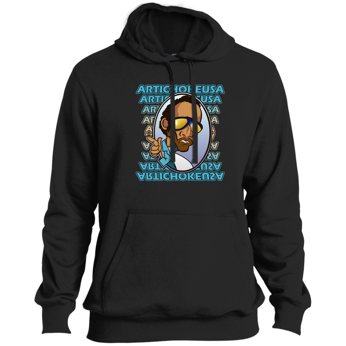 ArtichokeUSA Character and Font design. Let's Create Your Own Team Design Today. My first client Charles. Tall Pullover Hoodie