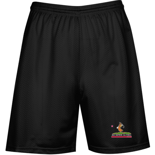 Custom Design #15. Golf Southern California with Yogi Fan Art. Double layer 100% Polyester Mesh Performance Mesh Shorts