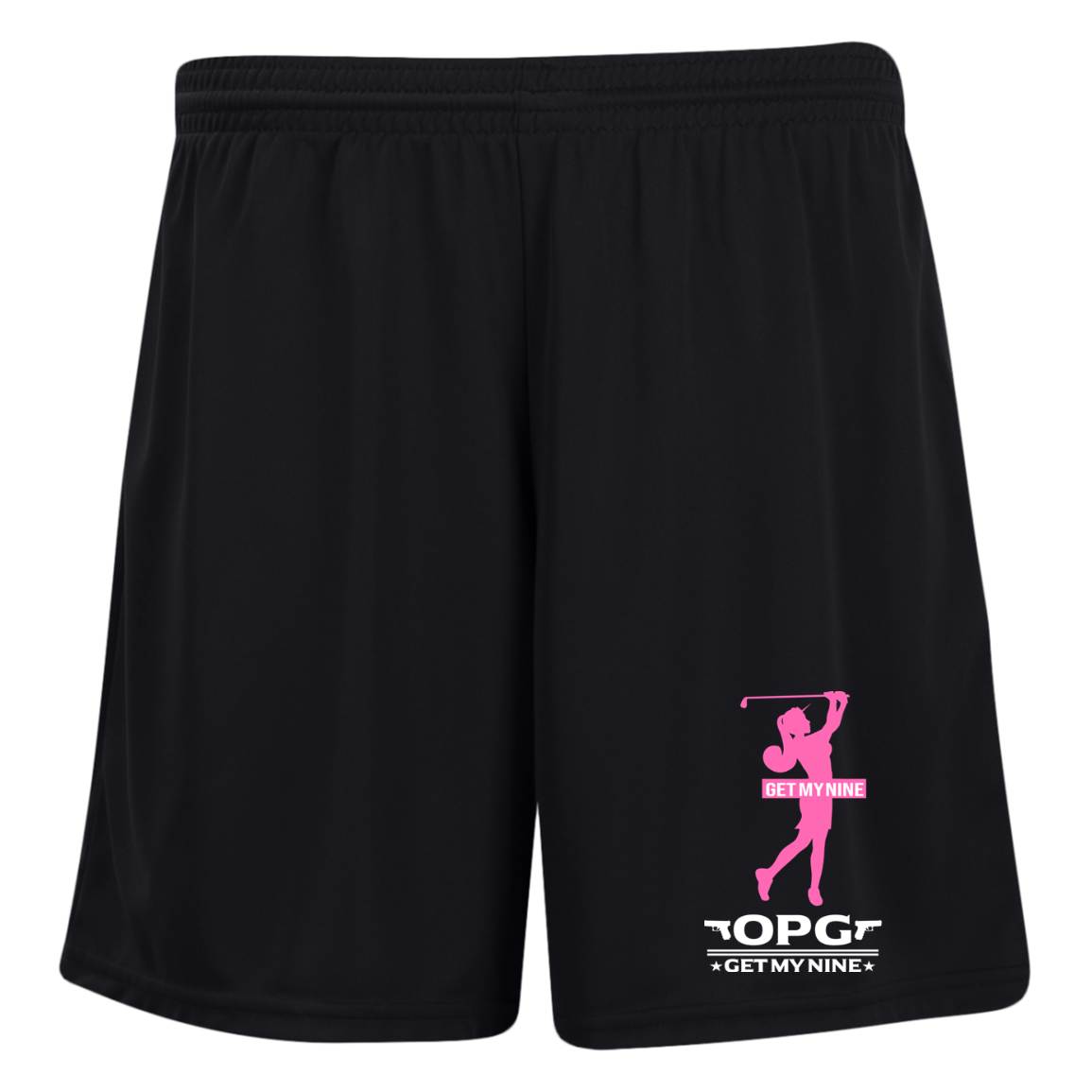 OPG Custom Design #16. Get My Nine. Female Version. Ladies' Moisture-Wicking 7 inch Inseam Training Shorts