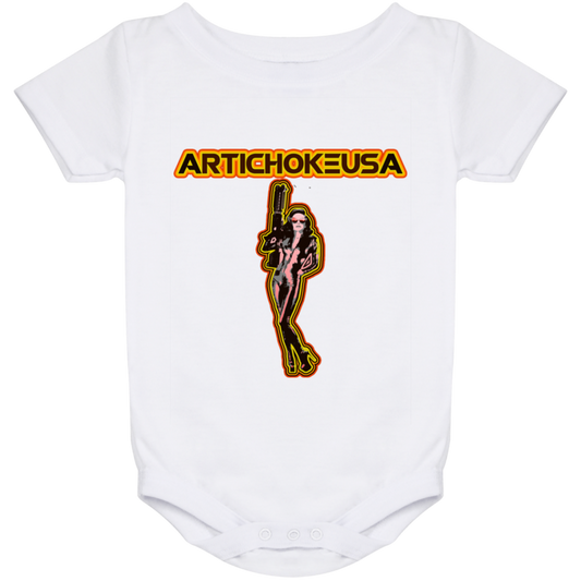 ArtichokeUSA Character and Font design. Let's Create Your Own Team Design Today. Mary Boom Boom. Baby Onesie 24 Month