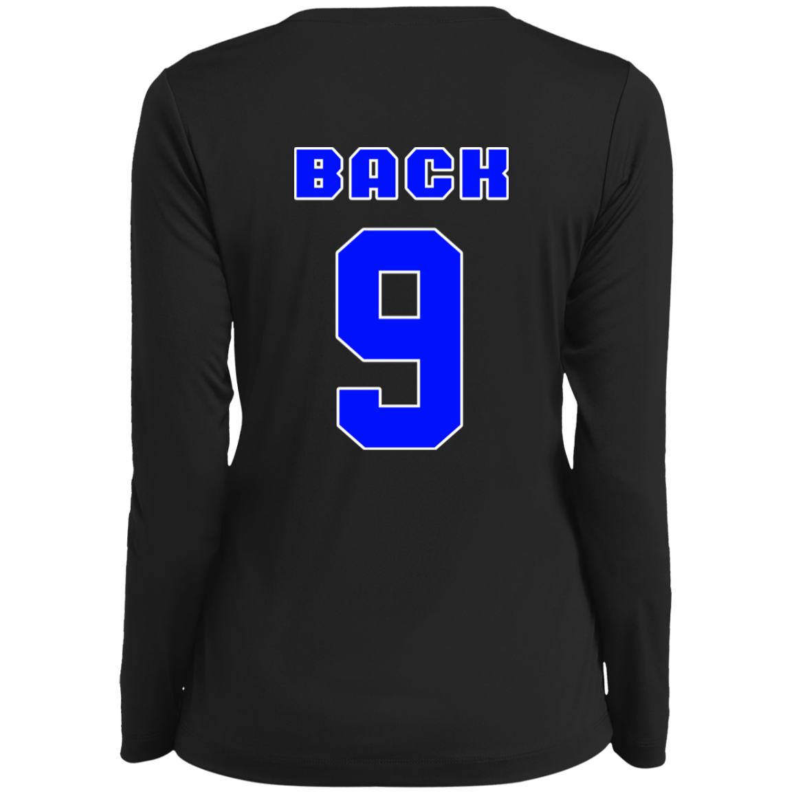 OPG Custom Design #17. Back 9. Ladies’ Long Sleeve Performance V-Neck Tee