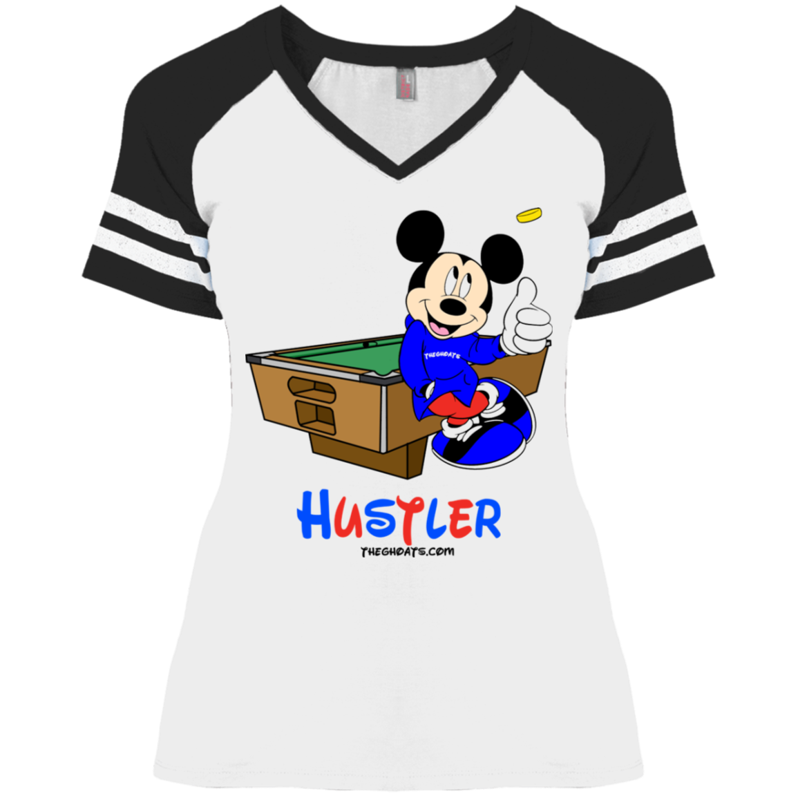 The GHOATS Custom Design. #18 Hustler Fan Art. Ladies' Game V-Neck T-Shirt