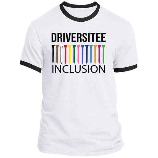 ZZZ#06 OPG Custom Design. DRIVER-SITEE & INCLUSION. 100% Cotton Ringer Tee