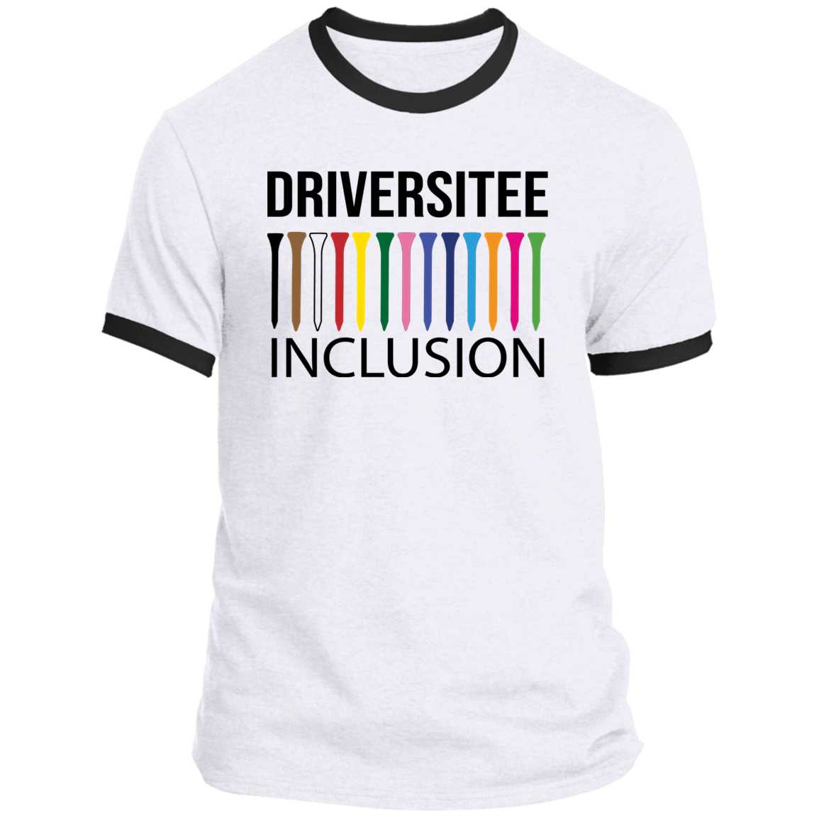 ZZZ#06 OPG Custom Design. DRIVER-SITEE & INCLUSION. 100% Cotton Ringer Tee