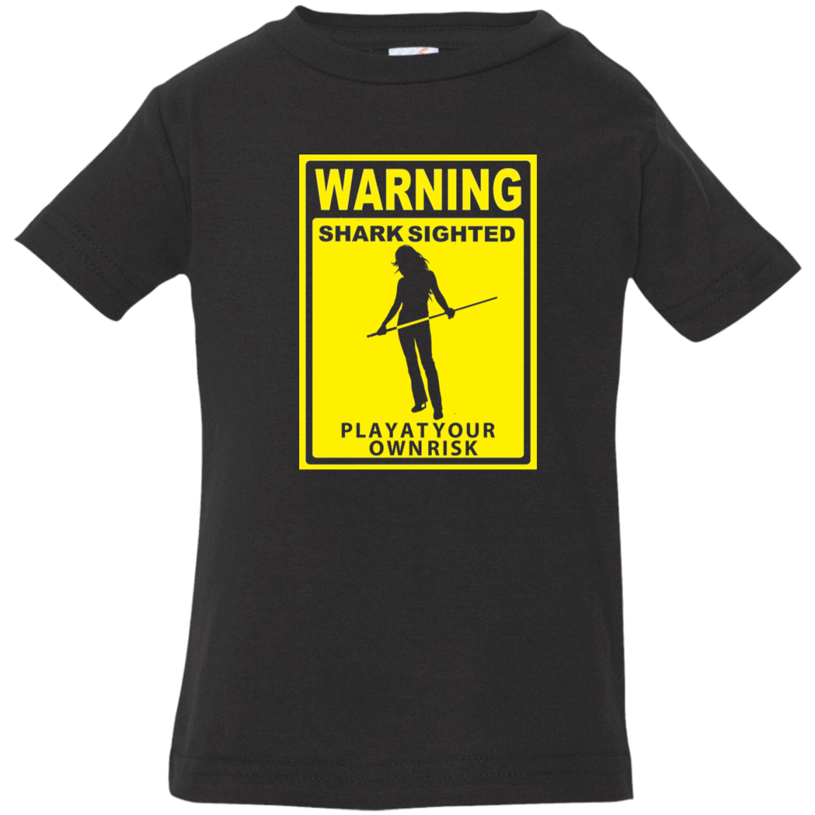 The GHOATS Custom Design. #34 Beware of Sharks. Play at Your Own Risk. (Ladies only version). Infant Jersey T-Shirt