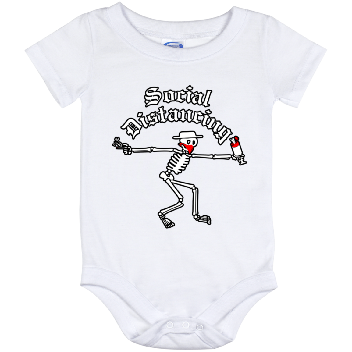 ArtichokeUSA Custom Design. Social Distancing. Social Distortion Parody. Baby Onesie 12 Month