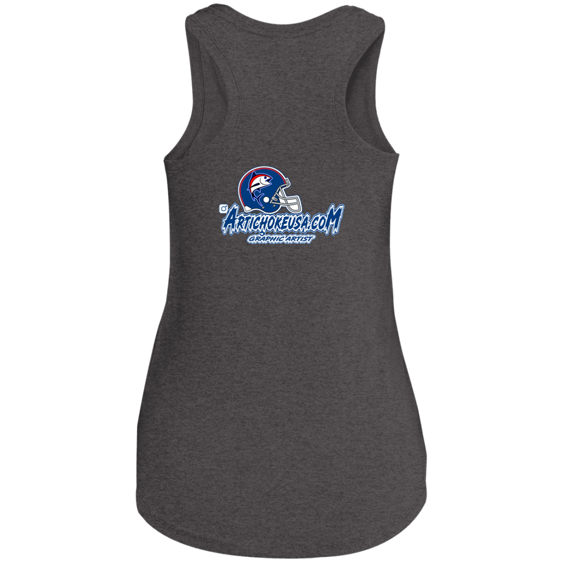 ArtichokeUSA Custom Design. The Big Tuna. Bill Parcell Tribute. NY Giants Fan Art. Ladies' Tri Racerback Tank