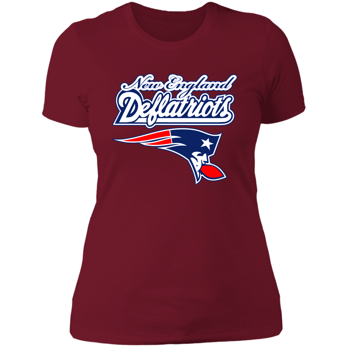 ArtichokeUSA Custom Design. New England Deflatriots. New England Patriots Parody. Ladies' Boyfriend T-Shirt