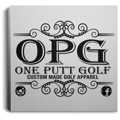 OPG Custom Design #00. OPG - One Putt Golf.  Front and Back Design. Square Canvas .75in Frame