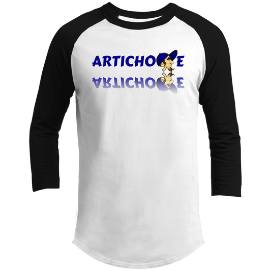 ZZ#20 ArtichokeUSA Characters and Fonts. "Clem" Let’s Create Your Own Design Today. Men's 3/4 Raglan Sleeve Shirt