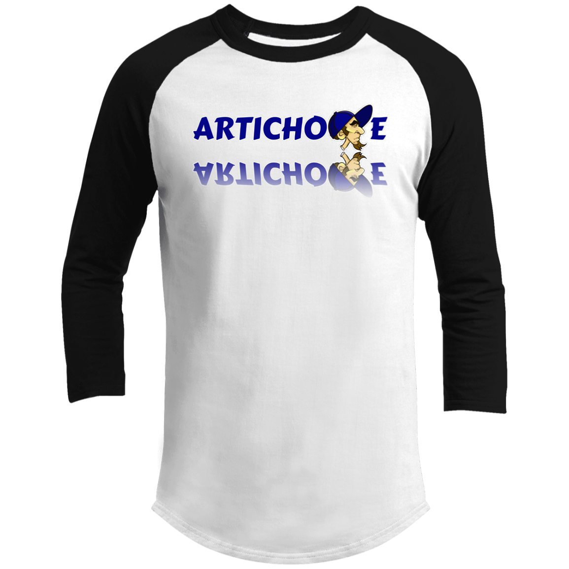 ZZ#20 ArtichokeUSA Characters and Fonts. "Clem" Let’s Create Your Own Design Today. Men's 3/4 Raglan Sleeve Shirt