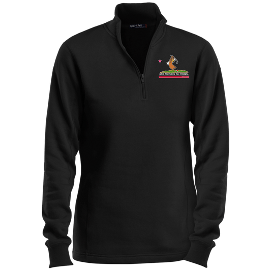 Custom Design #15. Golf Southern California with Yogi Fan Art. Ladies 1/4 Zip Sweatshirt