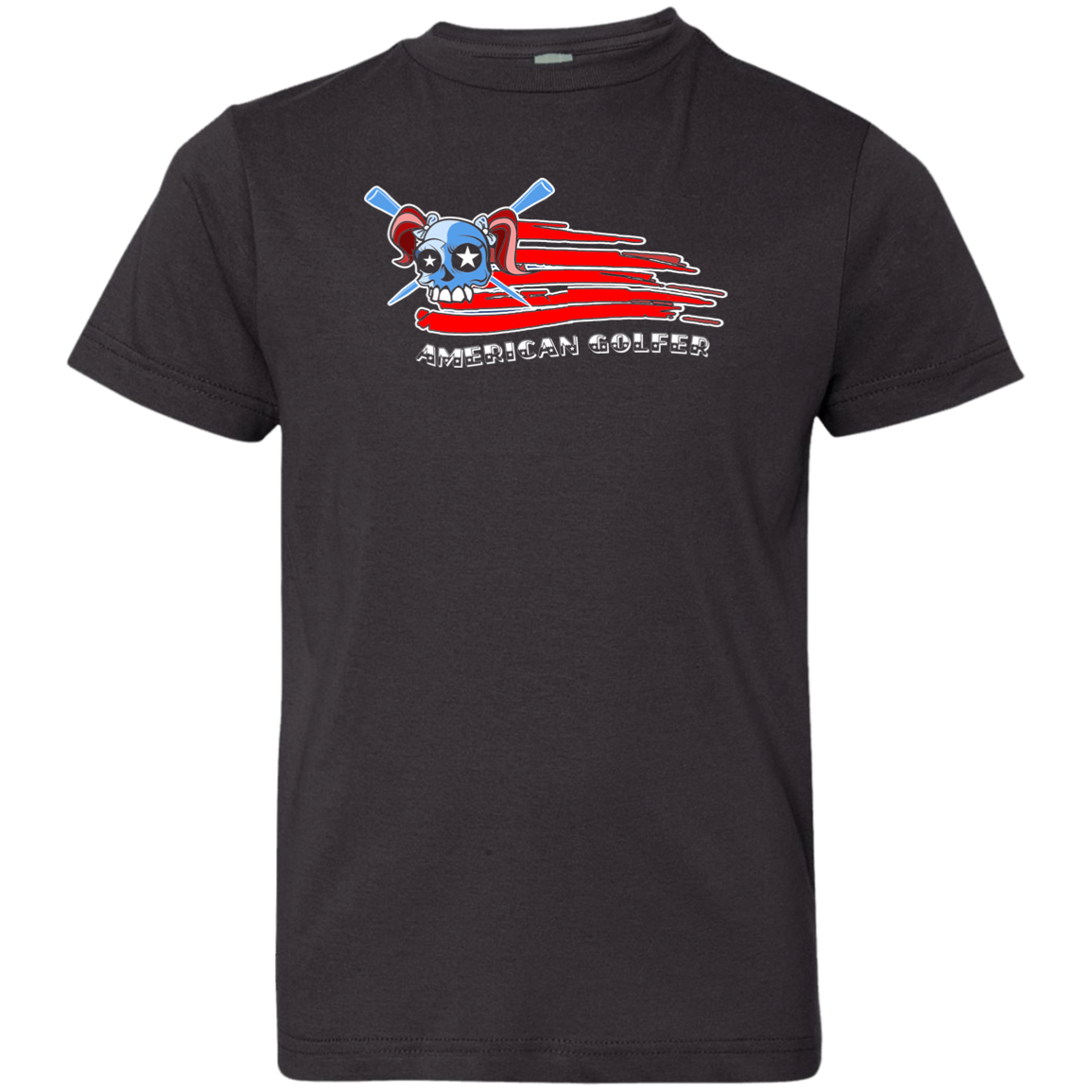 OPG Custom Design #12. American Golfer. Female Edition. Youth Jersey T-Shirt