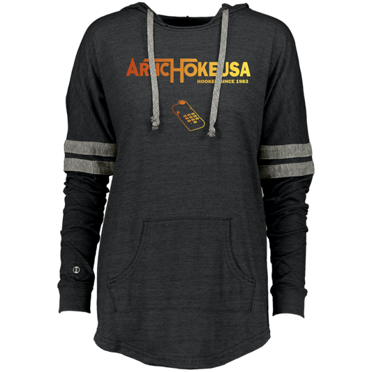 ArtichokeUSA Custom Design. Pitfall Game. Activision Parody. Ladies Hooded Low Key Pullover