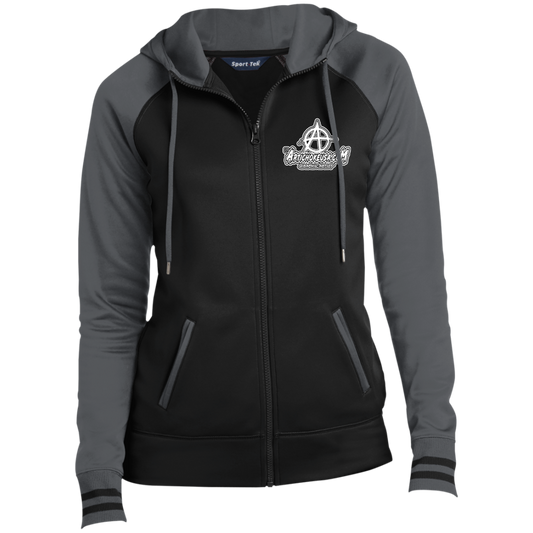 Embroidered Ladies' Moisture Wick Full-Zip Hooded Jacket