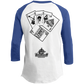ArtichokeUSA Custom Design. Lemmy Kilmister "Ace of Spades" Tribute Fan Art Version 2 of 2. 3/4 Raglan Sleeve Shirt